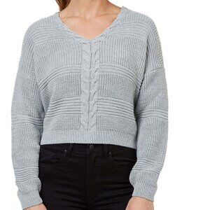 Numero Cropped Lace Up Sweater Juniors Size Large